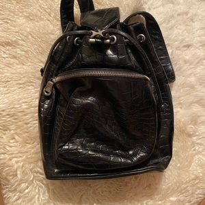 Johnny Farah Black Leather Backpack